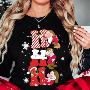 Disney Grumpy Dwarf Christmas Shirt, Ho Ho Ho Grumpy Dwarf Xmas Shirt, Snow Whie Friends Grumpy Xmas Tee, Family Matching Xmas Holiday Tee