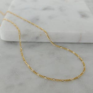 14k Gold Filled Figaro Chain Necklace – Minimalist Dainty Gold Chain – Handmade Layering Necklace