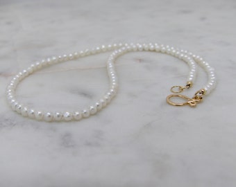 Freshwater Pearl Necklace, Handmade Pearl Necklace, Simple Pearl Necklace