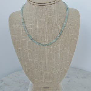 Handmade Faceted Natural Aquamarine Gemstone Necklace 14 Karat Gold Filled Clasp