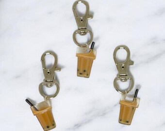 Iced Coffee Badge Charm - Keychain Purse Charm