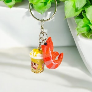 Popcorn Shrimp Keychain, funny food keychain, realistic, resin, novelty, chef, foodie, gift, joke, birthday