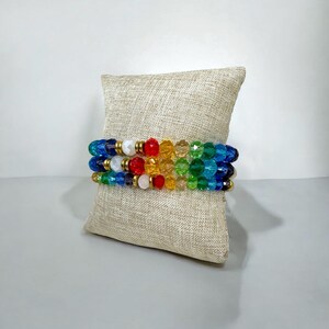 Rainbow Crystal Bracelets | set of 3