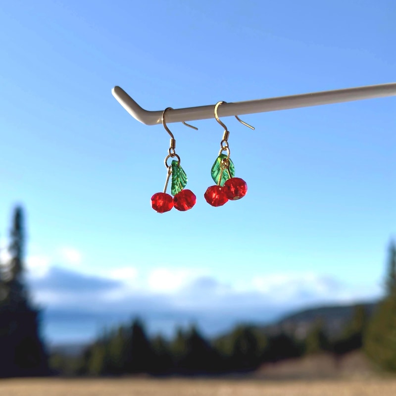 Cherry Charm Beaded Earrings main image 1