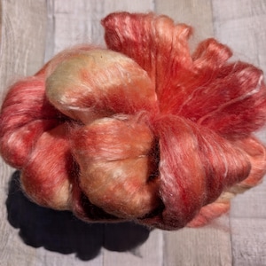 Day Lily Seacell Wool Roving - OOAK - Hand Dyed