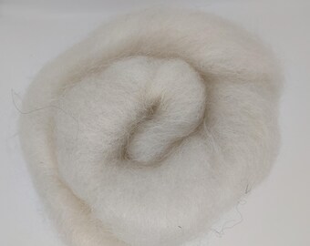 Mecha de lana BFL blanca - Border Leicester Cross para hilado a mano
