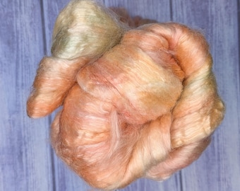 Amber Seacell Wool Roving - Hand Dyed - OOAK