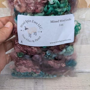 Mixed Wool Curly Locks - Pink and Blue - Hand Dyed For Fiber Arts