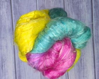 Confetti Seacell Wool Roving - Hand Dyed - OOAK