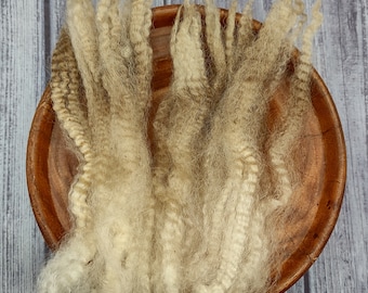 Teeswater Cormo Raw Wool - Soft Curly White Locks