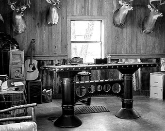 Industrial Metal and Wood Table