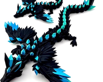 Articulating Elder Gemstone Dragon With Wings - 13”