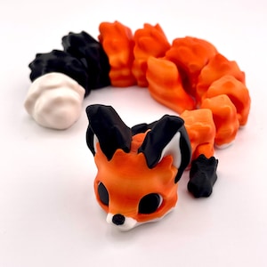 Articulating Cute Woodland Fox - Poseable 3D Printed Flexi Animal - 9”