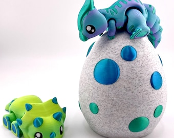 Flexi Dinos With Egg - Articulating 3d Printed Dinosuars - 3 inch Baby Dinosuars