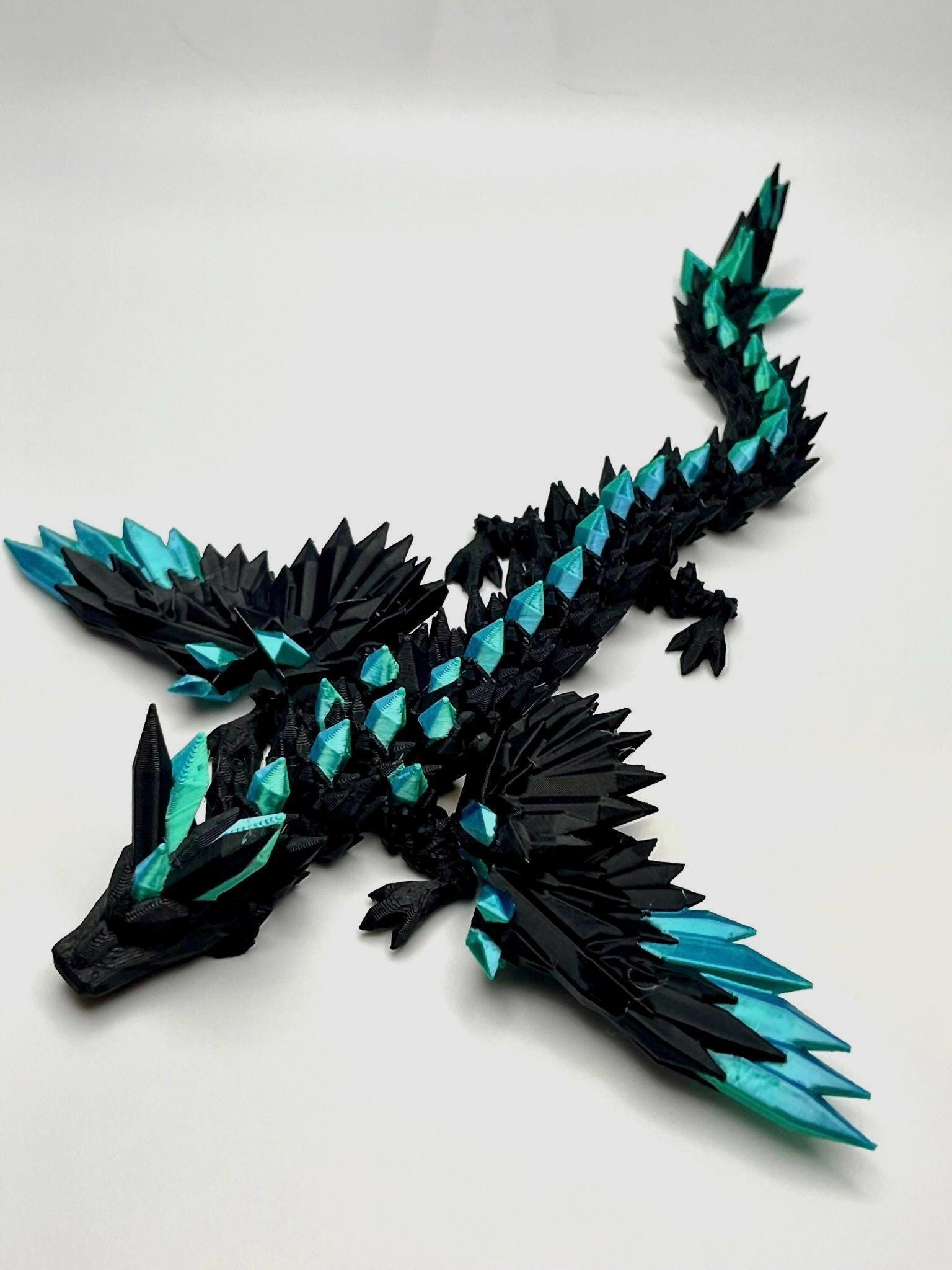 Articulating Gemstone Dragon With Wings - 9"
