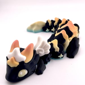 Articulating Rainbow Twinkle Dragon - Atria Dragon - 10 inch Flexi Dragon