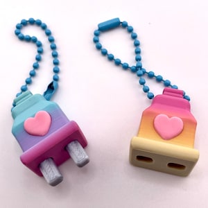Friendship Couple Soulmate Keychains , Plug and Socket Heart Keychain