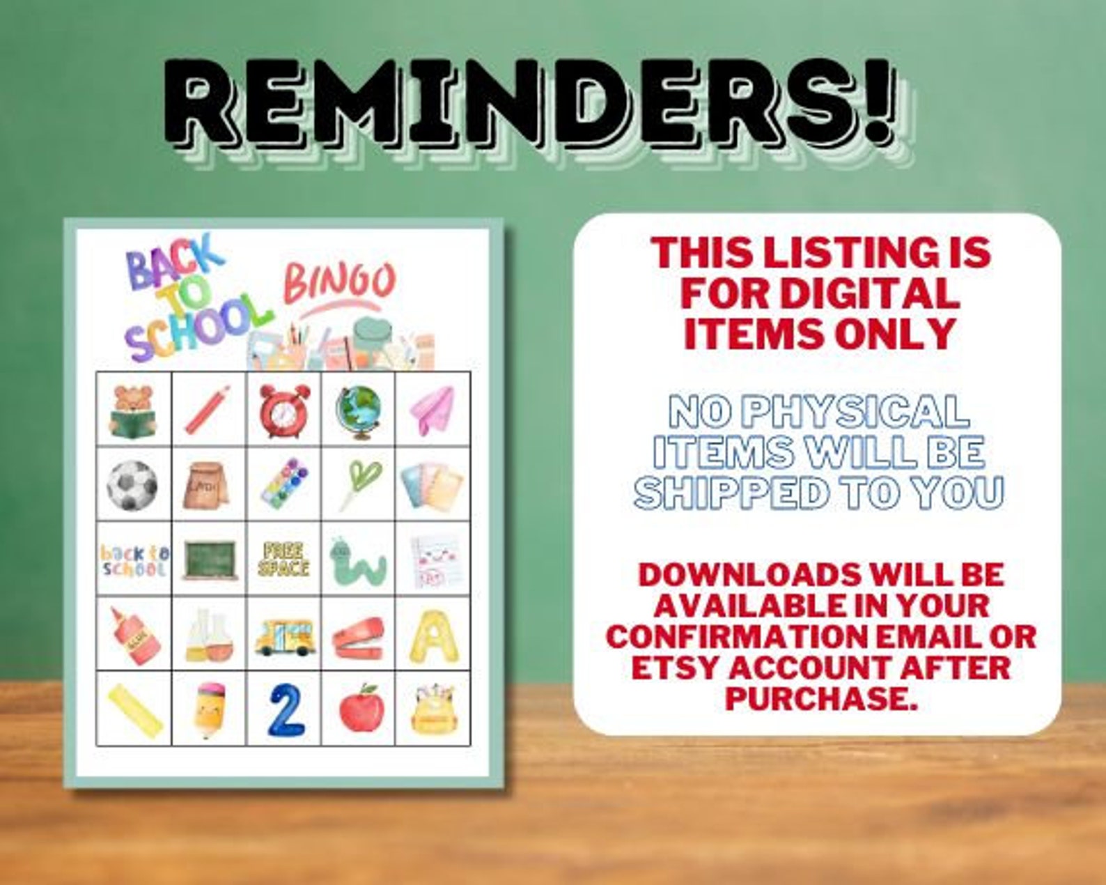 Back to School Bingo Printable Game Set of 30, Beginning of Year ...