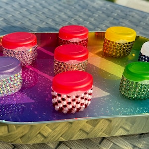Rhinestone lip balms in 8 different flavors and colors!