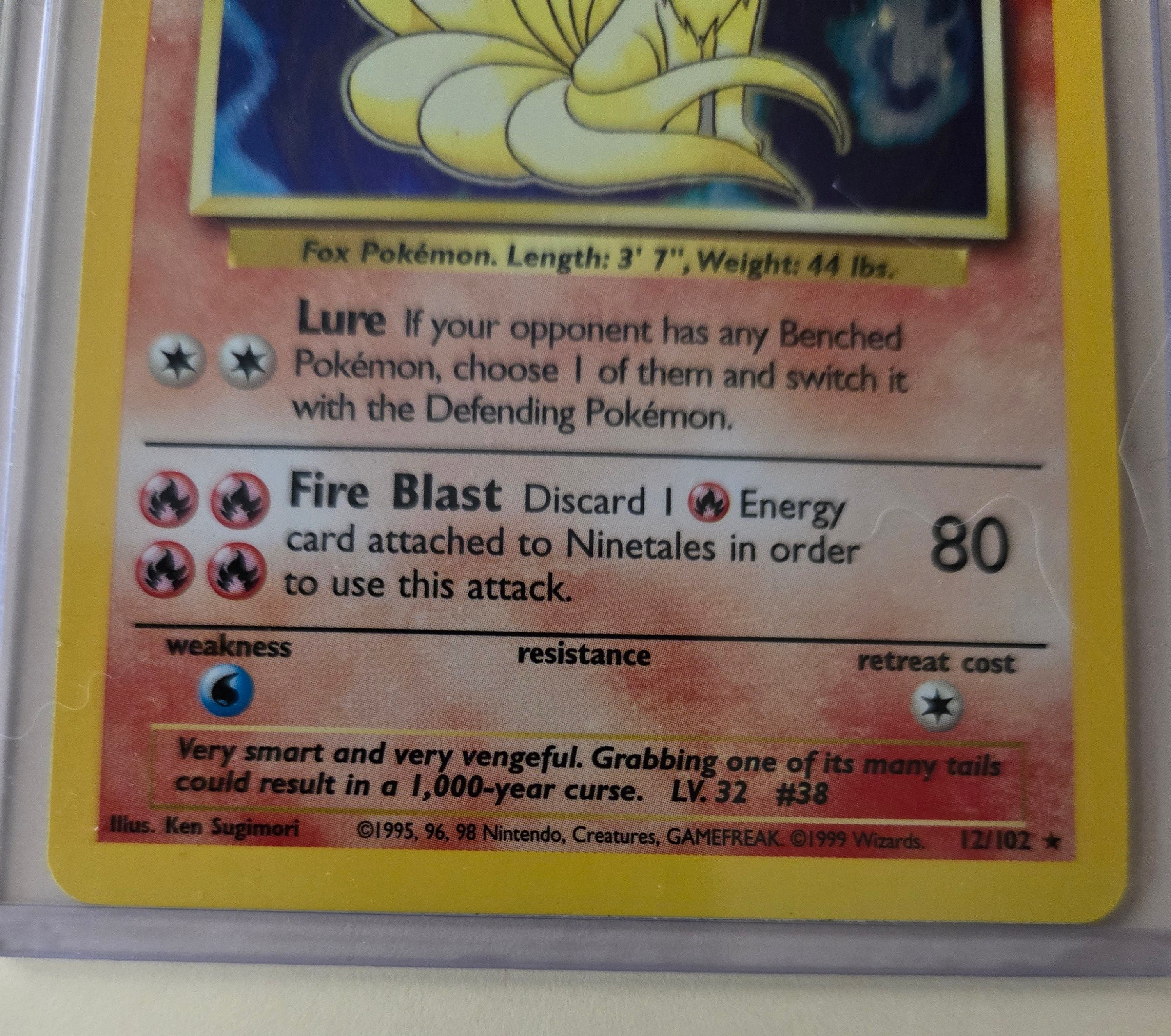 Basis Set Shadowless Pokemon Ninetales 12/102 Holo - Basis-Set Sammelkarte  Shadowless Paldeas Schicksale, image size:3000x2654