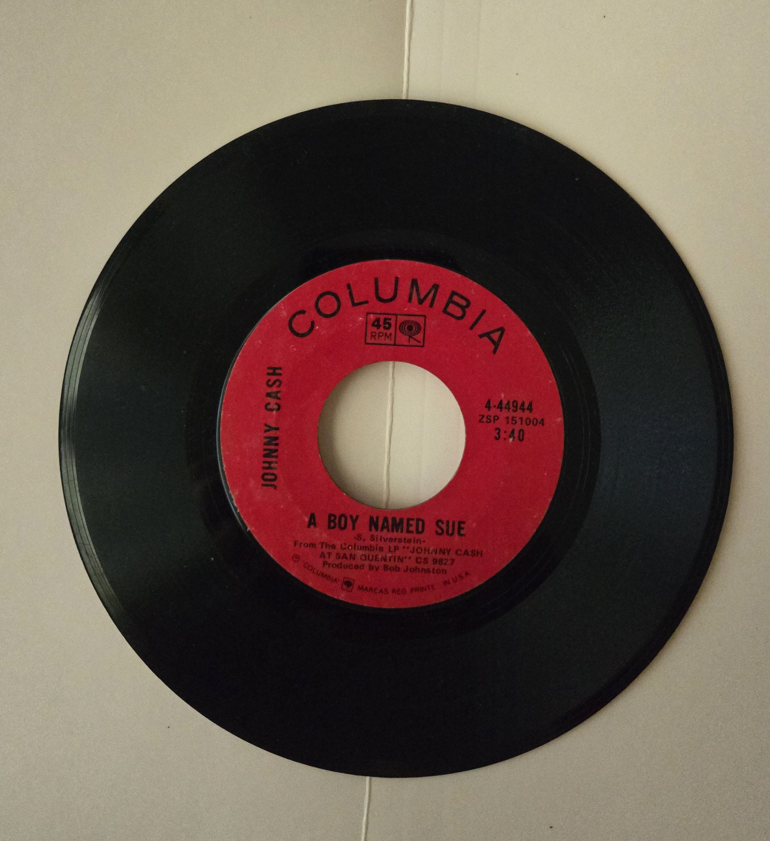 RARE Johnny Cash, 45 Vinyl Record, Songs Include: A Boy Named Sue