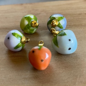 Ceramic strawberry porcelain pendant for jewelry making DIY earrings,necklace,findings,jewelry supplies,colorful strawberry charms,beading