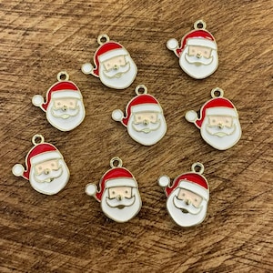 Santa Claus enamel pendant for making earrings,bracelet,jewelry,crafting,Christmas gifts,Holiday crafting,Christmas charm craft making girls