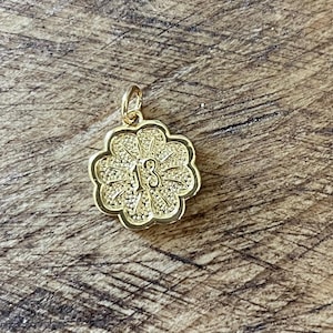 Lucky Clover Gold Charm: Number 13 Copper Pendant (15.5x14MM)
