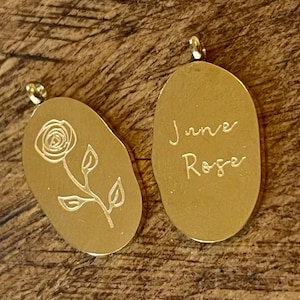 18K Gold Birth Flower Pendant: Embossed Floral Charm Necklace