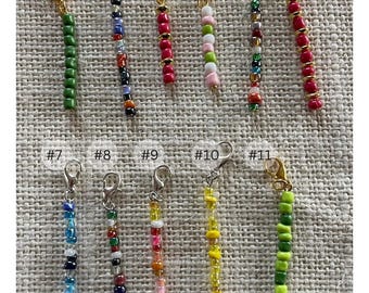 Handmade Beaded Gemstone Purse Charm: Colorful Bag Clip, Keychain add on clips