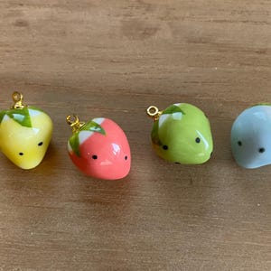 Ceramic strawberry porcelain pendant for jewelry making DIY earrings,necklace,findings,jewelry supplies,colorful strawberry charms,