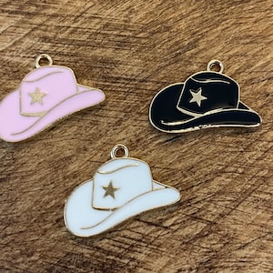 Country Western charms for making jewelry,Cowboy hat pendants for DIY projects,Western hats for charm projects,Rodeo hat charms,Jewelry DIY