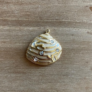 Summer sea shell gold conch charm DIY jewelry beading making,gold with rhinestones ocean charm,sea charms,beading diy charms,shell bag charm