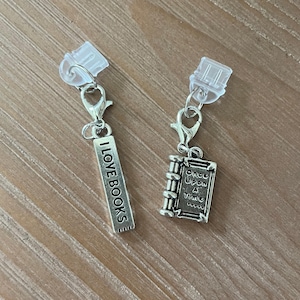 Kindle charm USB-C dust cover for kindle,iPhone,Cute mini book lover charms,Book bag reading dust plug,tech charm,cute gift charm for kindle