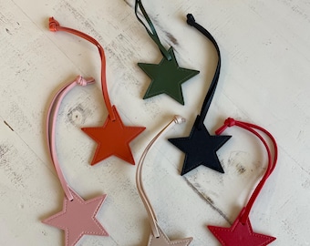 Handcrafted Faux Leather Star Bag Charm: Colorful Keychain/Purse Accessory