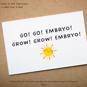 IVF Go Grow Embryo Card | Infertility card | Fertility card | IVF card | Infertility support | Fertility support | Embryo Card