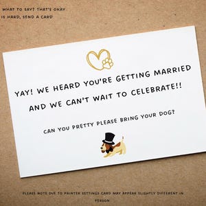 You're getting married, please bring dog card | Wedding Card | Engagement Card | You’re getting Married Card | Congratulations Card |