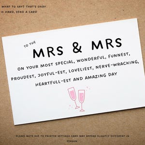 Mrs and Mrs Wedding Day Card | Wedding Card | Getting Married Card | Congratulations Card | Wedding Gift | Gay wedding | Lesbian Wedding