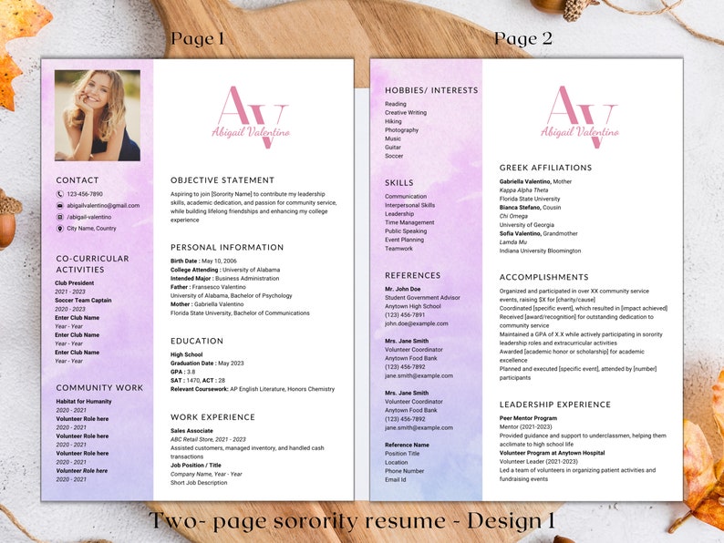 Sorority Resume Template Social - Il 794xN.6036587612 4eh7 