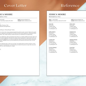 Federal resume cover letter and reference pages