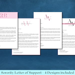 Plantilla de carta de recomendación de hermandad / Carta de apoyo de reclutamiento para Rush / LOR / LOS / Referencia de carácter / Recomendación de hermandad