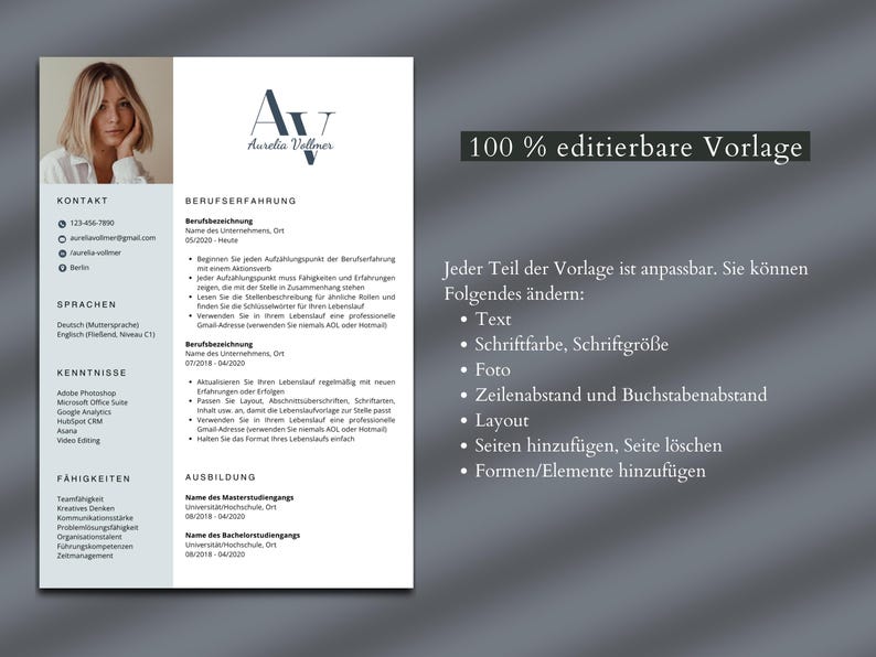 all inclusive lebenslauf vorlage canva und word
