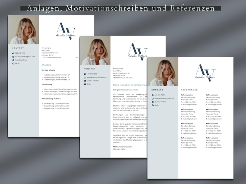 anlagen,motivationschreiben und referenzen
