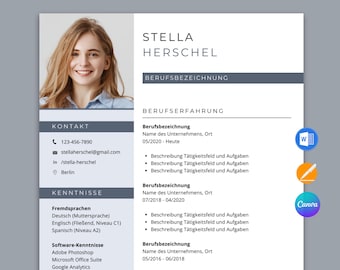 Lebenslauf Vorlage Deutsch Word Pages Bewerbungsvorlage Moderne Bewerbung Applikationsvorlage Canva Tabellarischer Cv Anschreiben