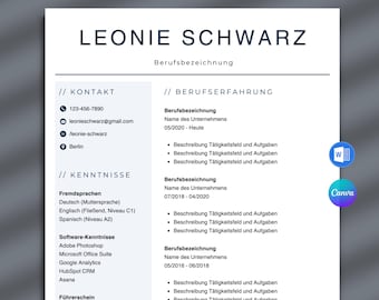 Lebenslauf vorlage ohne bild Bewerbung ohne foto professionelle bewerbung ohne bild Moderne bewerbungsvorlagen Deutsch word Online bewerbung