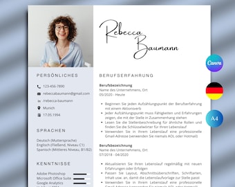 Lebenslauf Vorlage Canva Bewerbungsvorlagen Kaufen Professionelle Lebenslauf minimalistich modern Deutsch Cv tabellarisch Anschreiben muster