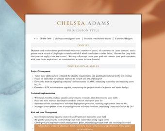 Functional Resume Template: Career Change, Skills-Based (MS Word & Canva)