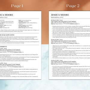 ATS Friendly Civil Servant Resume two page format in MS Word and Canva