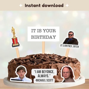 The Office Birthday Cake Toppers: US Version, Printable (Digital DIY)