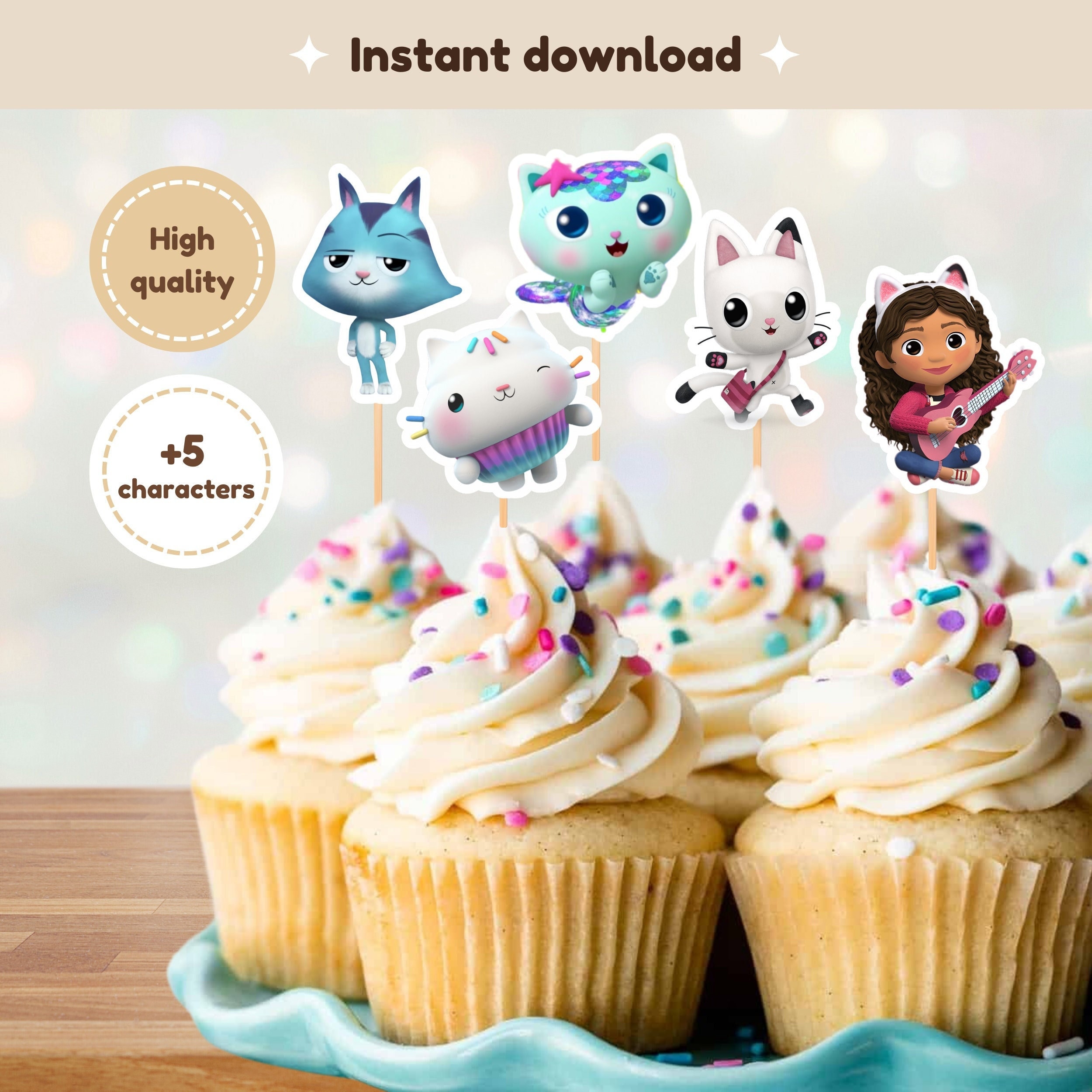 Decorazioni Per Torte A Tema Gatto, 24 Pcs Topper Per Cupcake A Tema Gatto 24 Pcs Topper Per Cupcake A 1238744
